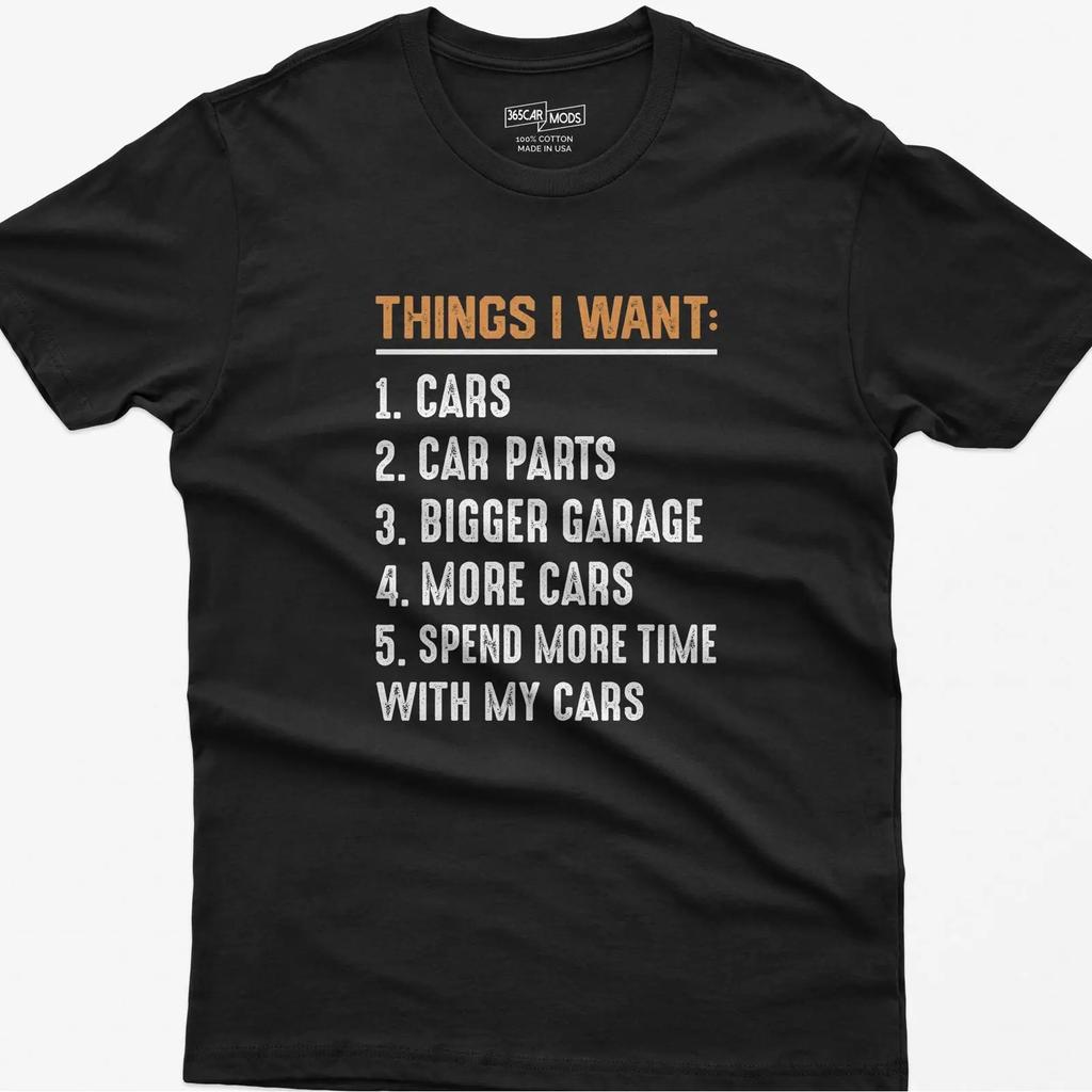Funny Car Guy Wish List T Shirt Enthusiast Vintage Graphic Stretched Designer Clothes Slightly Streetwear Comfortable