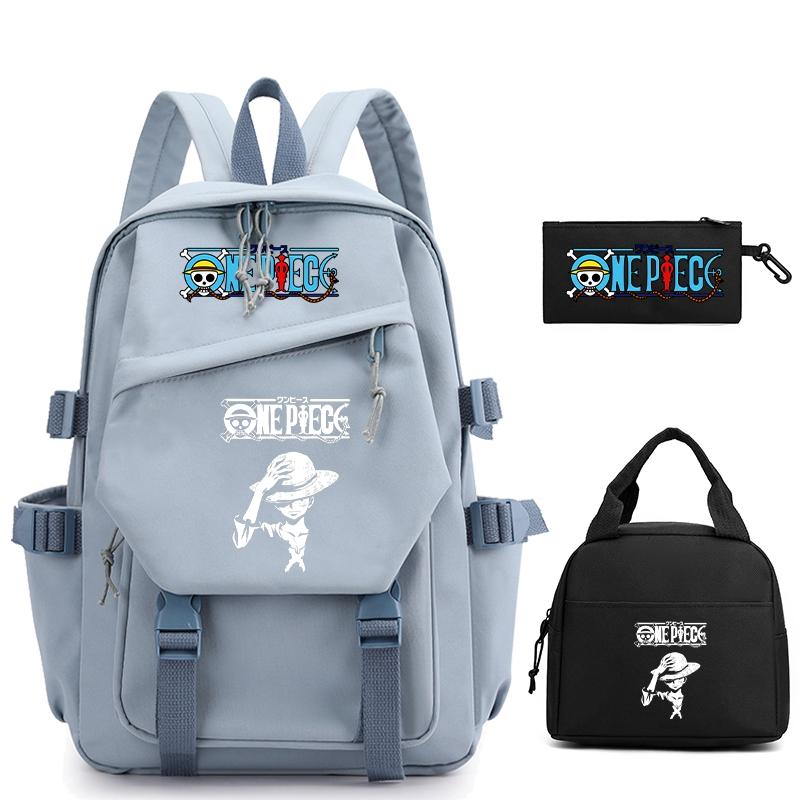 3 шт./компл., цельный нейлоновый рюкзак в стиле аниме с сумкой для обеда для девочек и мальчиков, школьный рюкзак для мужчин и женщин, дорожная сумка для отдыха