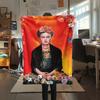 1 шт. Фланелевое одеяло с принтом Фриды Кало, Высококачественное, Удобное для всех сезонов, Декор для дома, Тепло и уют, Идеально для рождественских подарков