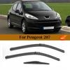 Комплект передних и задних стеклоочистителей, подходящий для Peugeot 207 Hatchback с 2006 по 2014 год, включая размеры лобового стекла 66,04 см, 43,18 см и 40,64 см