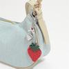 Trendy Cute Bow Cherry Strawberry Keychain Pendant Phone Chain Bag Hanging Backpack Decor Heart Star Charm Keyring Gifts