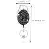 1pc Sparkle Retractable Crystal ID Name BadgeHolderBling Work Card Badge Reel,Fashion Rhinestone Badge Car Bag Keychain