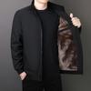 Men's Autumn and Winter Velvet Thickened Cotton Coats, Middle-aged and Elderly Warm Cotton Coats, Large