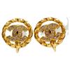 Chanel 2137 Позолоченные серьги с логотипами CC в виде круга из страз золотоИспользованный