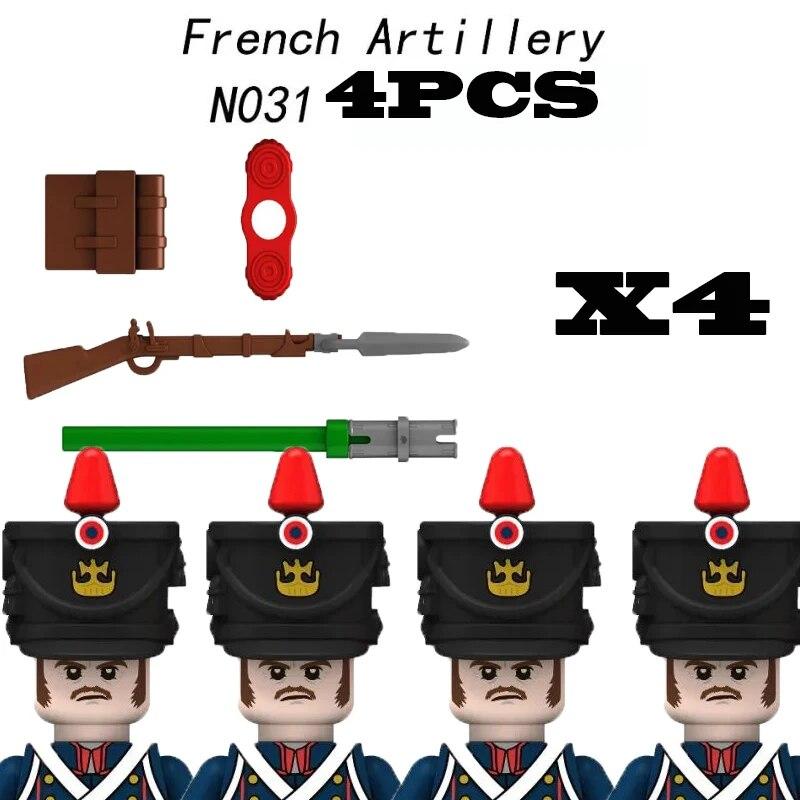 Napoleonic Wars Military Soldiers Building Blocks Medieval Army Figures Russian Ukraine Knights Infantry Weapon Bricks Kids Toys