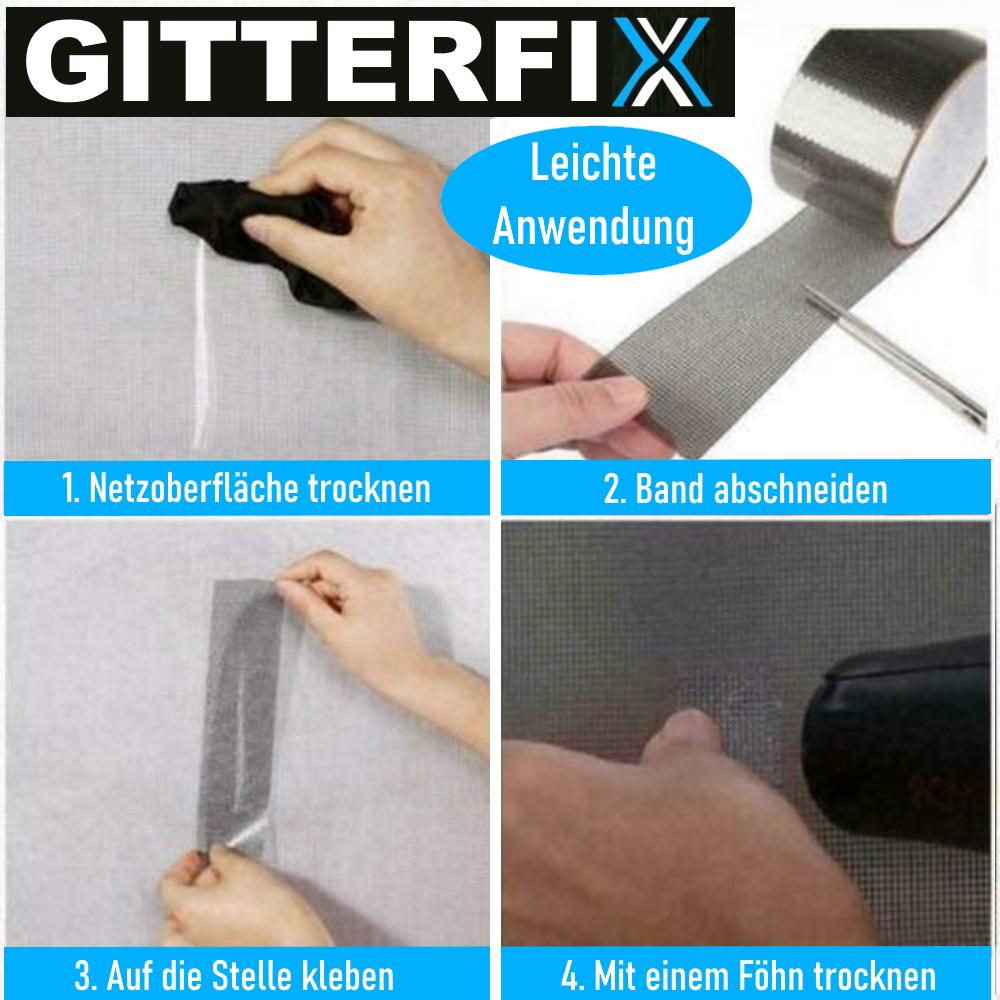 GITTERFIX Ремонтная лента для москитной сетки Набор для ремонта штор от насекомых водонепроницаемый