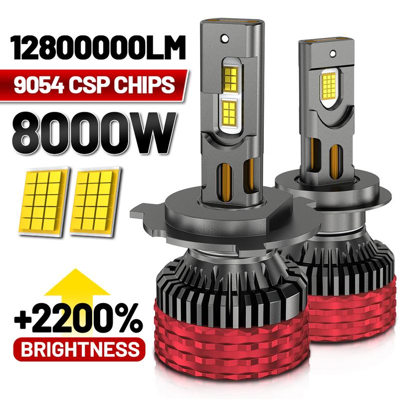 8000 Вт 12800000 лм H7 H4 Светодиодная фара 9054 CSP Canbus H1 H3 H11 9005 HB3 9006 HB4 9012 9007 H13 Турбо лампа Автомобильная светодиодная фара 12 В