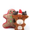 3pcs Christams Plush Dog Toys Pack for Puppy Durable Stuffed Animal Plush Chew Squeaky Sound Teeth Play Toys Gift