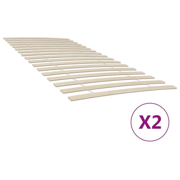 VidaXL Lattes de rechange pour sommier avec 34 lattes 2 pcs 100x200 cm, cadre de lit, sommier, Latte de rechange pour 3203722