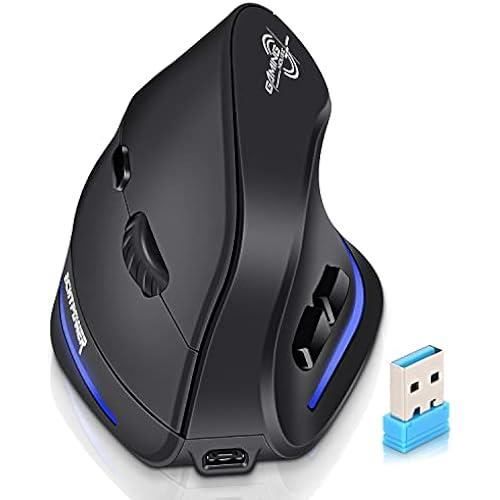 Souris verticale sans fil - echtpower - ergonomique - dpi réglable - rechargeable - vert