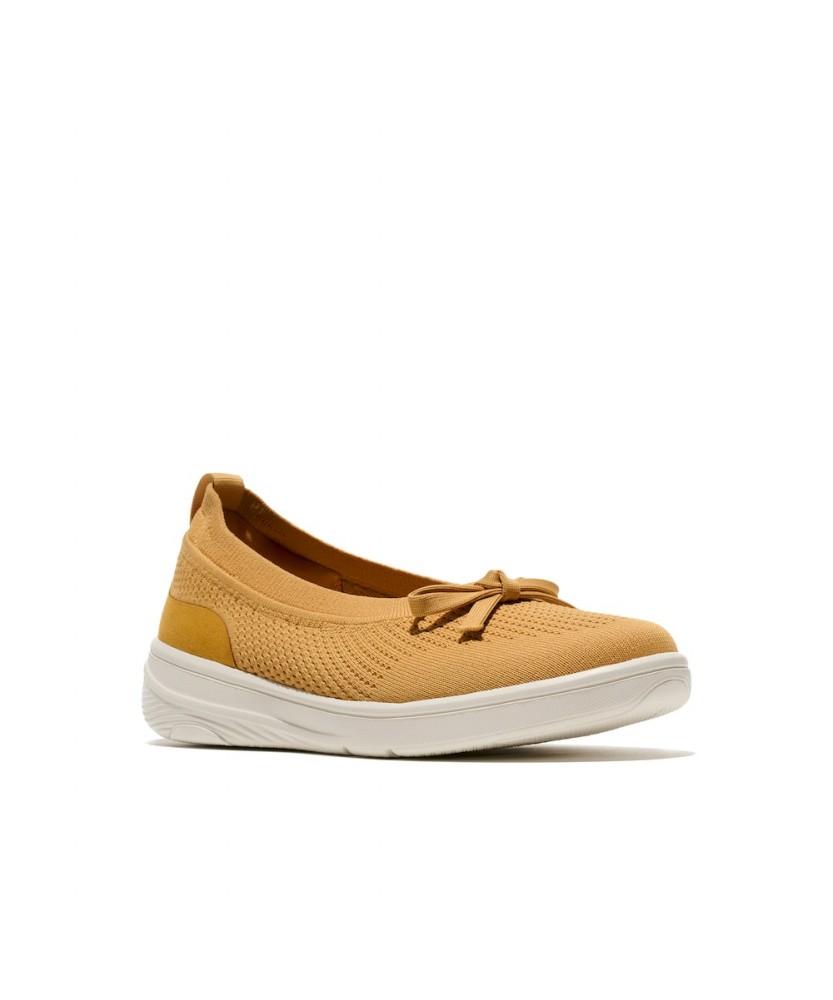 Женские вязаные балетки Fitflop Super-Q с бантом - Куркума (Ft61K2M03E)