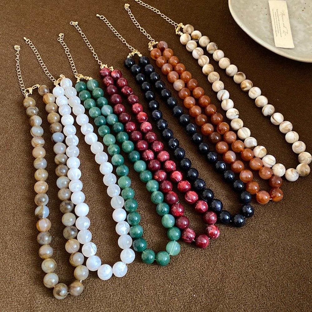 Smudging Round Beads Necklace Acrylic Collarbone Chain New Choker Necklace Gifts