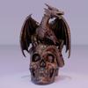 New Flying Dragon Skull Statue Resin Crafts Ornaments Garden Decoration Desktop Sculpture Dragon Ornaments