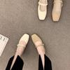 Summer Mary Jane Women's Shoes 2025 New Thick Heel Soft Sole Comfortable Square Head Grandma Shoes French Temperament Small Single Shoes