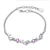 Little Dolphin Amethyst Silver Plated Bracelet