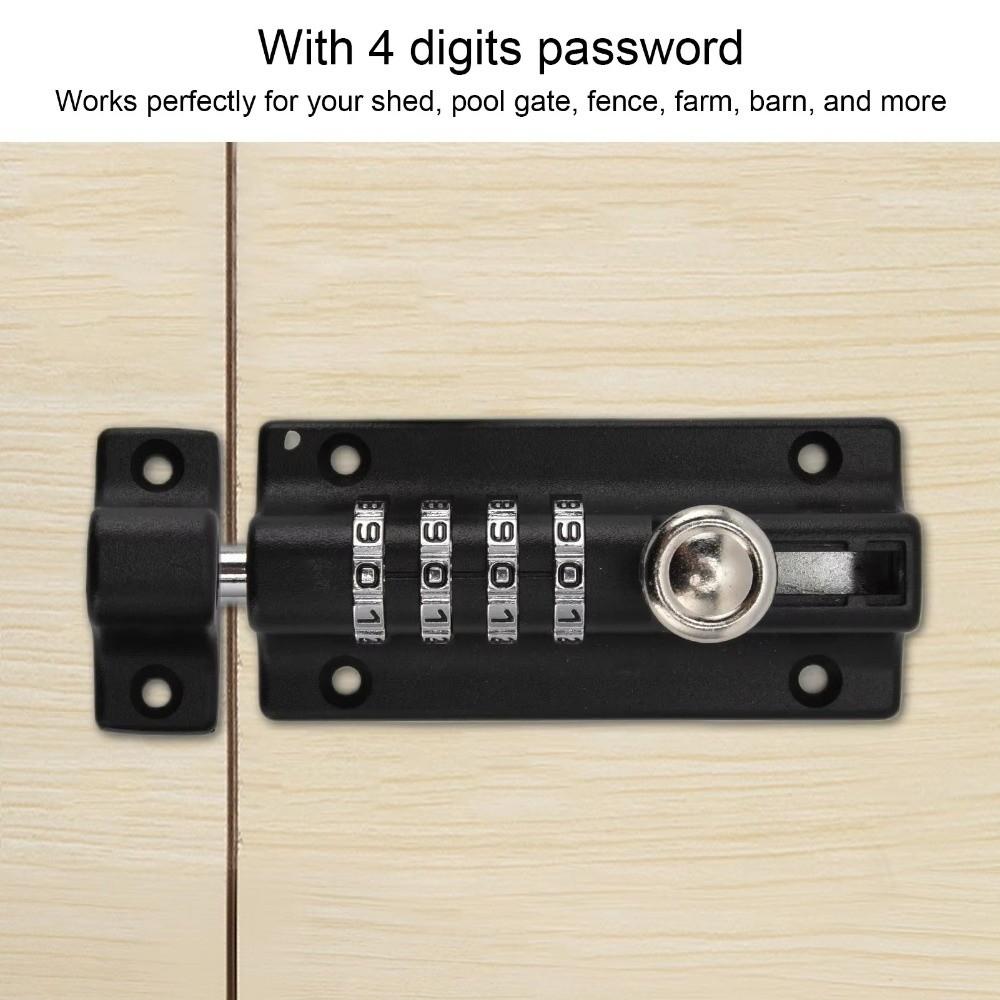 Anti-theft Digital Deadbolt Lock 4 Digit Pin Code Password Padlock Combination Bolt Lock Outdoor