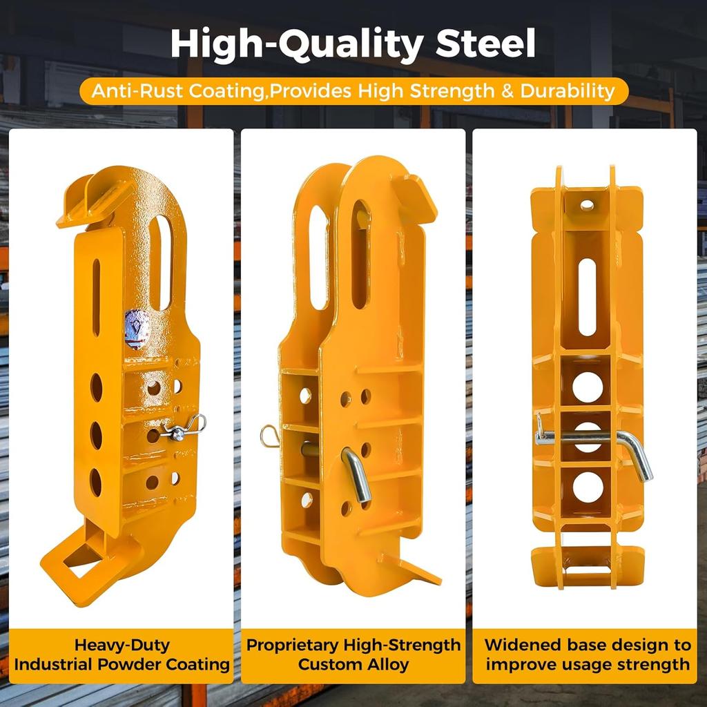 Skid Steer Hitch Plate 2' Receiver, Universal Quick Attach, 20,000 lbs, Heavy-Duty Steel