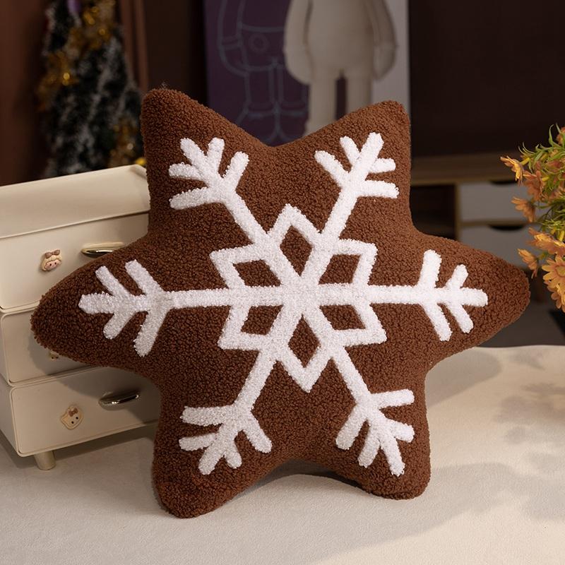 2042Cm Cartoon Christmas Snowflake Plush Toy Pillow Classic Soft Winter Snow Plush Toy Home Decor Christmas Gift For Children