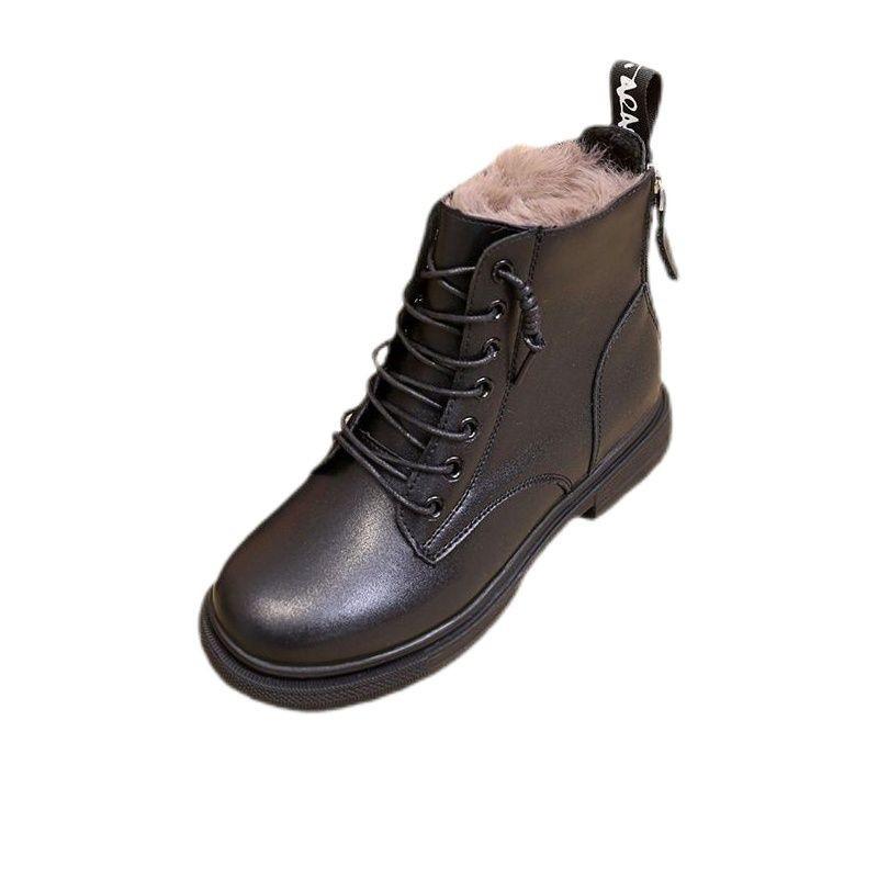 Женские ботинки мартинсы 2025 новые зимние утепленные теплые ботинки из мягкой кожи на бархатной подкладке нескользящие на плоской подошве