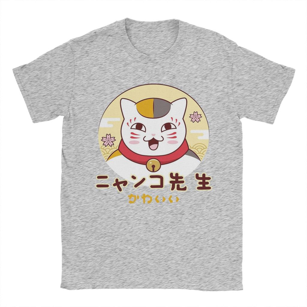 Мужские футболки Nyanko Sensei Neko Natsumes Book Of Friends Аниме Чистый хлопок Винтажная футболка Подарок на день рождения Футболки