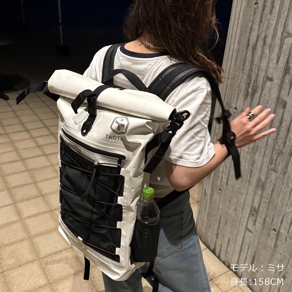 Водонепроницаемая сумка рюкзак сухая сумка брезентовая подушка для спины спортивная сумка 30 л уличный большой емкости унисекс [TaoTech] (Белый, 30л)