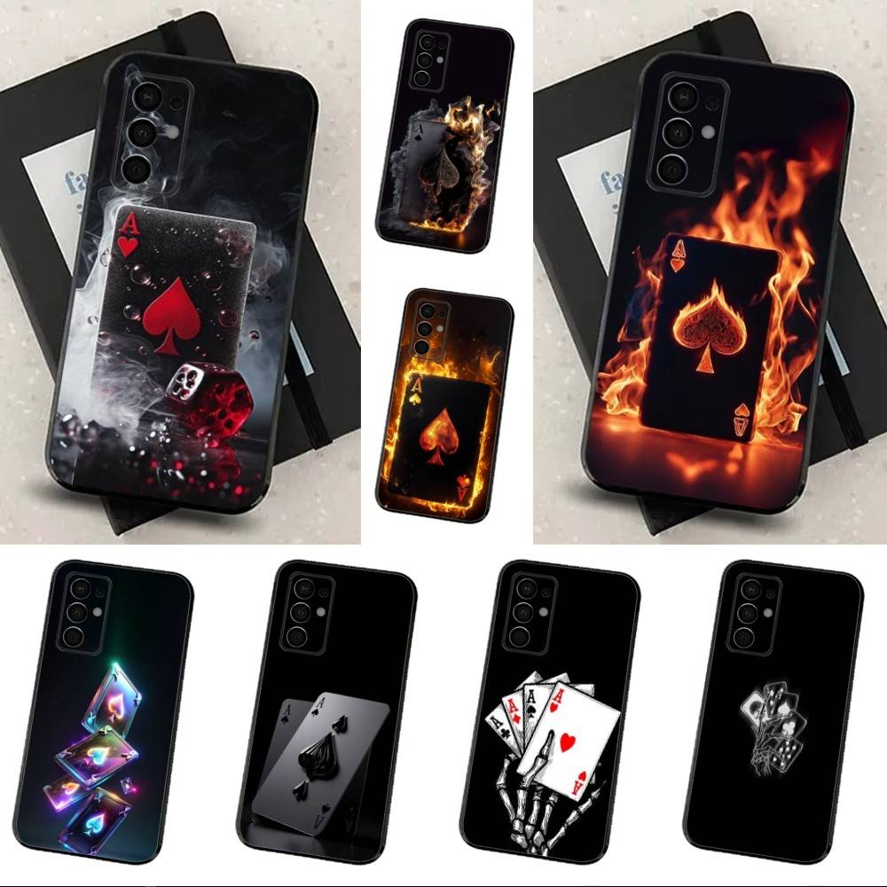 Poker Dream Ace Для Samsung Galaxy A73,31,Note,22,71,53,32,72,41,8,9,52,J7,Мягкий Черный Силиконовый Чехол