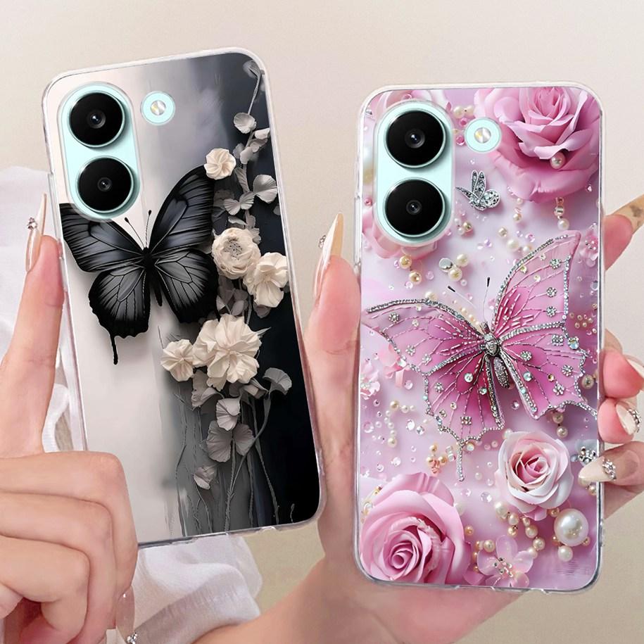 Чехол для Xiaomi Poco X8 Pro Max Чехол Популярный Цветок Мягкий Силикон Прозрачный ТПУ Бампер для Xiaomi Poco X8 Pro X8ProMax Fundas