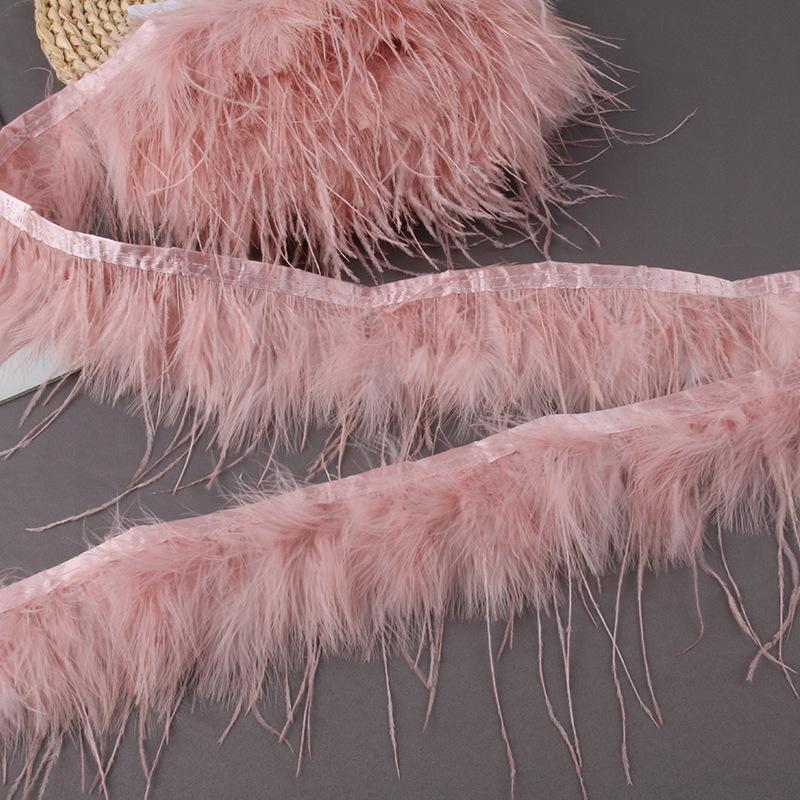 Ostrich Fur Turkey Feather Cloth Belt Diy Feather Handicraft Jewelry Clothing Luggage Decoration Material