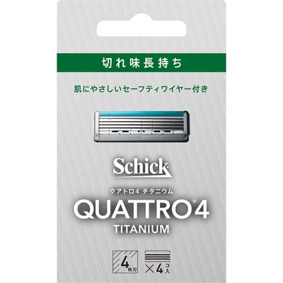 Sic japan Толстые титановые сменные лезвия Quattro Quattro 4, 4 шт. Мужские сменные лезвия для бритв для мужчин Будьте осторожны, чтобы не пораниться при замене
