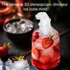 Форма для кубиков льда 3D Форма Динозавра Поддон для кубиков льда с крышкой Виски Коктейли Крепкие напитки Кофе Многоразовая силиконовая форма