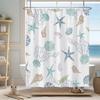 Шторка для душа на океанскую тематику, Набор шторки для душа с морскими звездами, кораллами, в морском стиле для ванной комнаты, Тканевая шторка для ванны с ракушками и морскими раковинами
