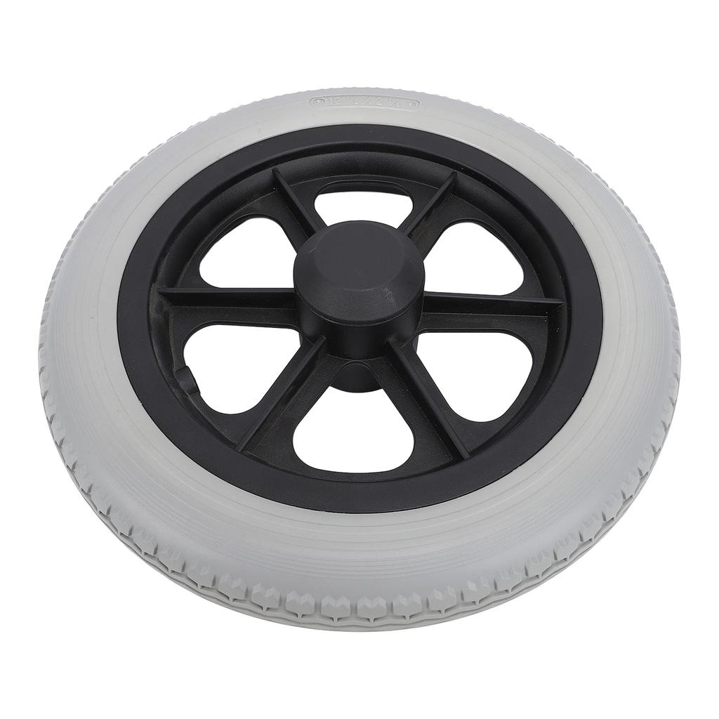Колесо для инвалидной коляски 12 дюймов, твердое полиуретановое колесо, нескользящее, ручное, запасные части для инвалидной коляски, серое