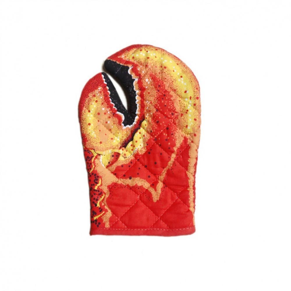Cake Heat Resistant Anti-Scalding Lobster Claw Oven Mitts Insulation Gloves Non-Slip Cotton