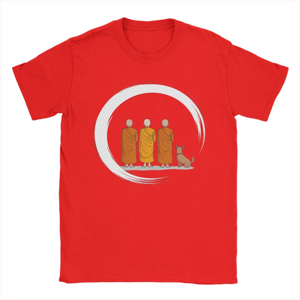 Unisexs TShirts Peace Walking Monks Minimalist Zen Art Fashion Pure Cotton Tees Short Sleeve  T Shirts Crewneck Tops Party