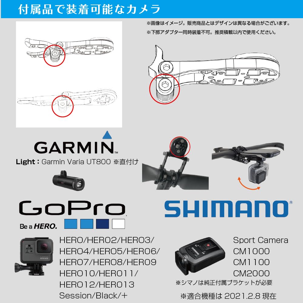 Тип Комбинированное крепление для Vision 5D ACR с 14 Совместимо с и камерами GoPro HERO [RecMount] (Metron EVO) (Совместимые бренды) [VISION7W] Garmin,