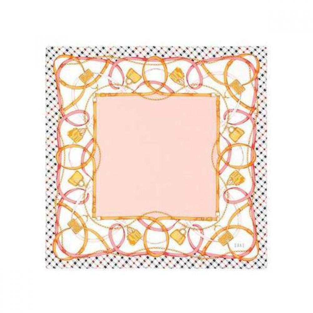 Daks Square Scarf Pink Chain Pattern Dcsc2f142