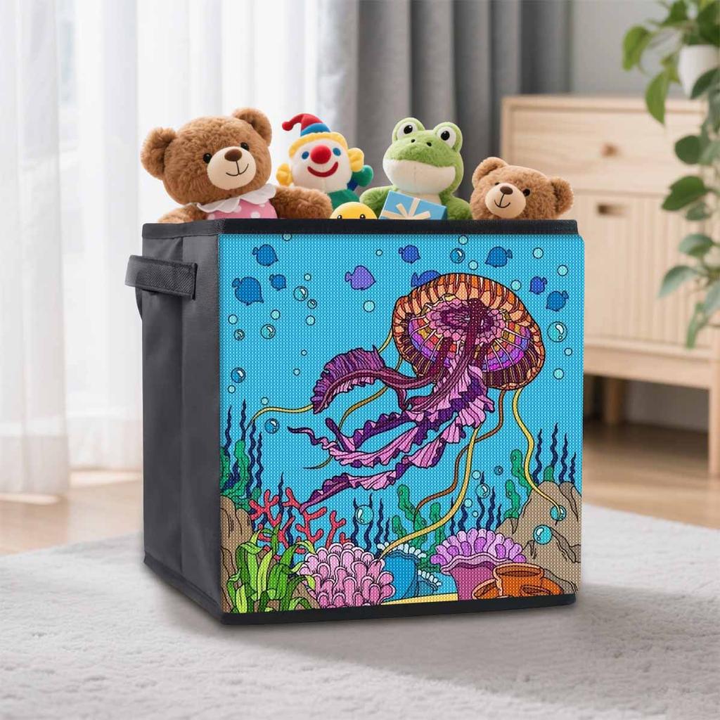 Beautiful Jellyfish 5D Diamond Painting Storage Basket Full Round Drill Mosaic Diamond Embroidery Cross Stitch Kits Home Decor Home Decor