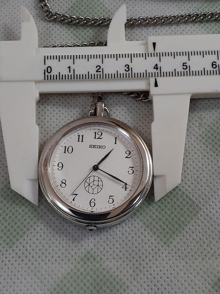 [Б/У] СЕРЕБРЯНЫЕ КАРМАННЫЕ ЧАСЫ SEIKO С ЦЕПОЧКОЙ