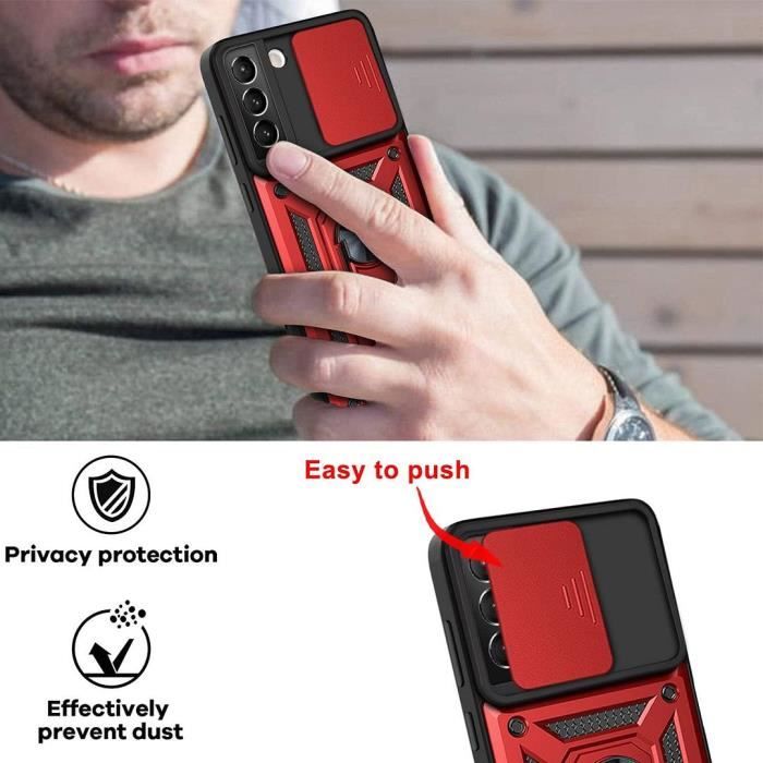 Защитный чехол - PROSHOP - для Samsung S22 Plus - Красный - Защита от царапин - Кольцо-держатель