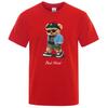 Summer Casual T Shirt Get Mad Bad Mood Walking Silent Ted Bear Short Sleeve Mens T-shirt Hip Hop Tops Loose Oversized Men Tees