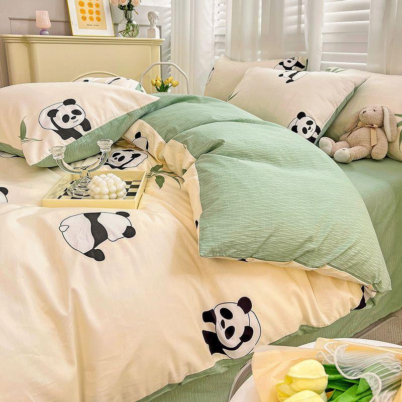 Cotton Four-piece Set Small Floral Ins Style Pure Cotton Quilt Cover Sheet Bed Three-piece Fitted Sheet Set