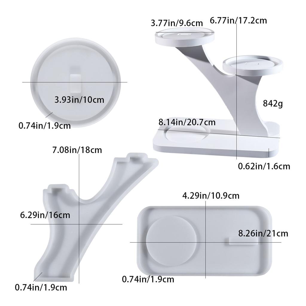 Cuteness Candle Holder Molds Crafting Molds Splicing Bracket Shape Candle Base Moulds Silicone Texture for Crafting