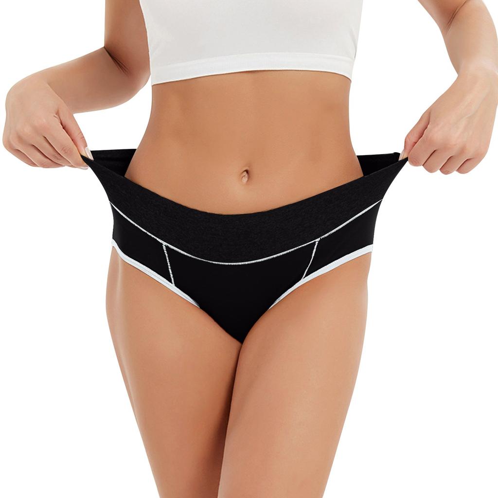 5PC Women's Large Color Cotton High Waist Pants With Raised Hips Underwear
