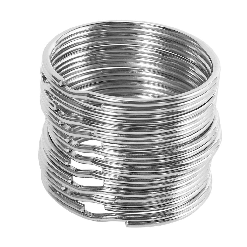 ABWR-30X Quality 50Mm Keyring Split Ring Set Heavy Duty Large Nickel Key Loop Sprung Hoop