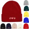 V Gestures Heart Dog Paw Print Print Knit Hat Beanie, Animal Man Cap Autumn Soft Casual Bobble Hat Knitted Cap Beanie
