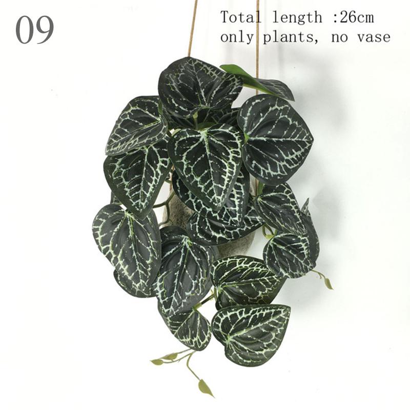 26см Бегония Лист Павлиньего Черепаха Спина Дом Балкон Настенный Подвесной Садовый Декор Искусственные Растения Лиана Зеленая Трава В Горшке