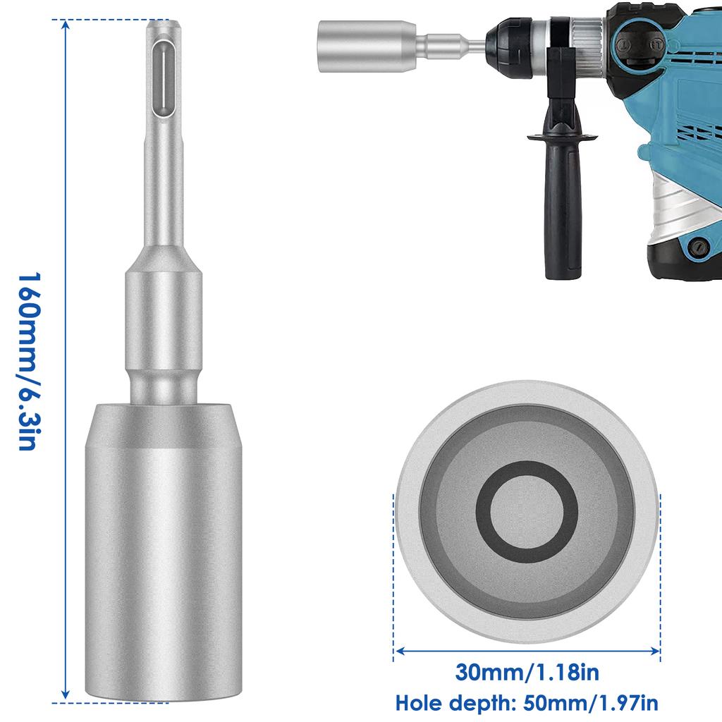 SDS Plus Ground Rod Driver Durable Earth Stake Grounding Rod Hardened Steel Drill Bit Driver Rotary Hammer Drill Power Tools New
