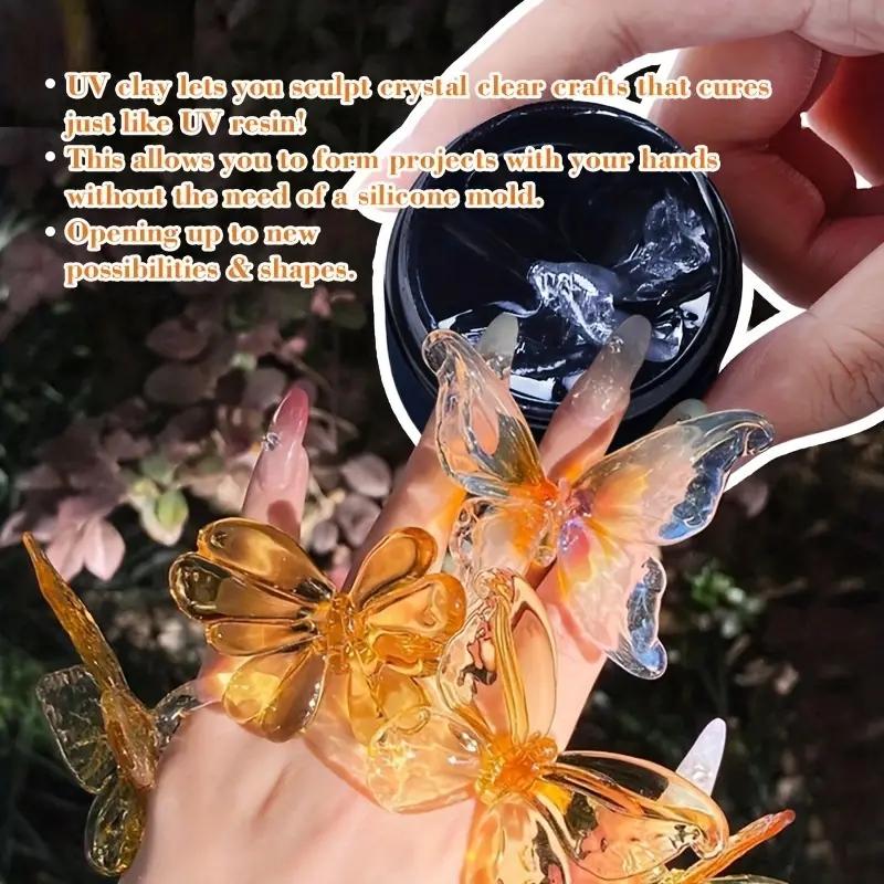 3D Resin UV Clay 100g Non-toxic for DIY Material Sculpting Handcraft, for Silicone Molds Clear, Suitable for All Ages.