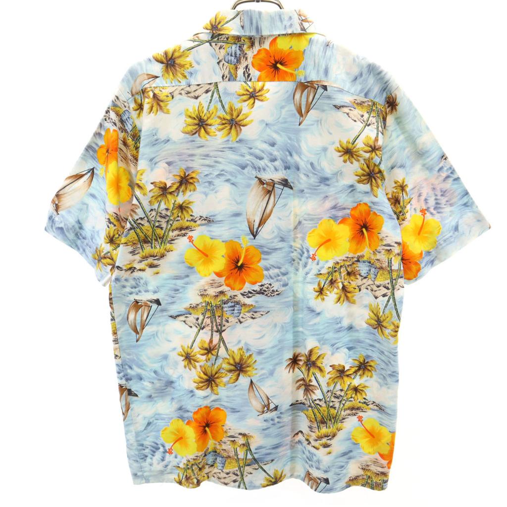 GOLD FISH 80s 90s Old Hawaiian Pattern Short Sleeve Aloha Shirt Men's Used