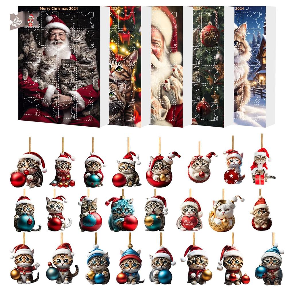 Home Decor 2024 Holiday Advent Calendar Advent Calendar Collectible 2D Funny Animal Set Commemorative Collectible Home Decor
